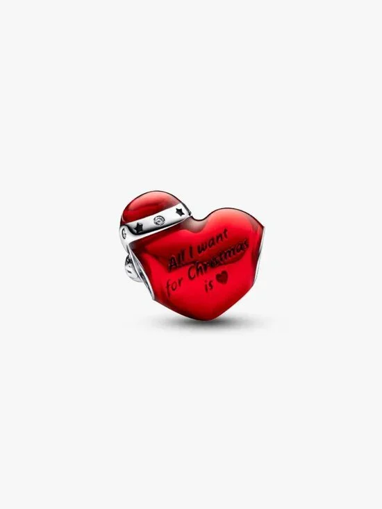 PandoraMetallic Red Christmas Heart Charm - Picture 3 of 5